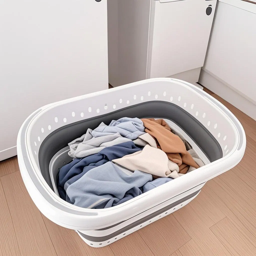 Kitchen Storage Tool Fruit Vegetable Washing Basket Strainers Collapsible Colander Folding Drain Basket Basin