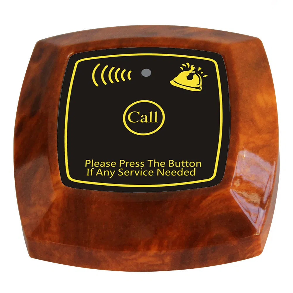 Wirelesslinkx Wireless Calling Waiter Pagers Restaurant Wood Color Call Bell Button System