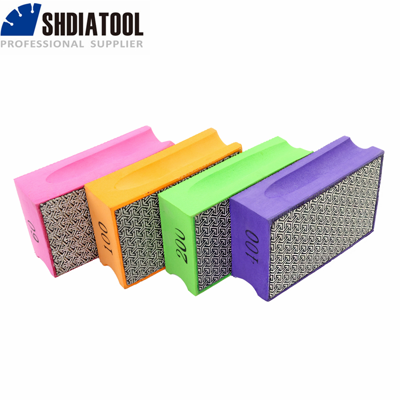 Grits #60-#3000 90*55*32mm Electroplated Diamond Sponge Hand Polishing Pad