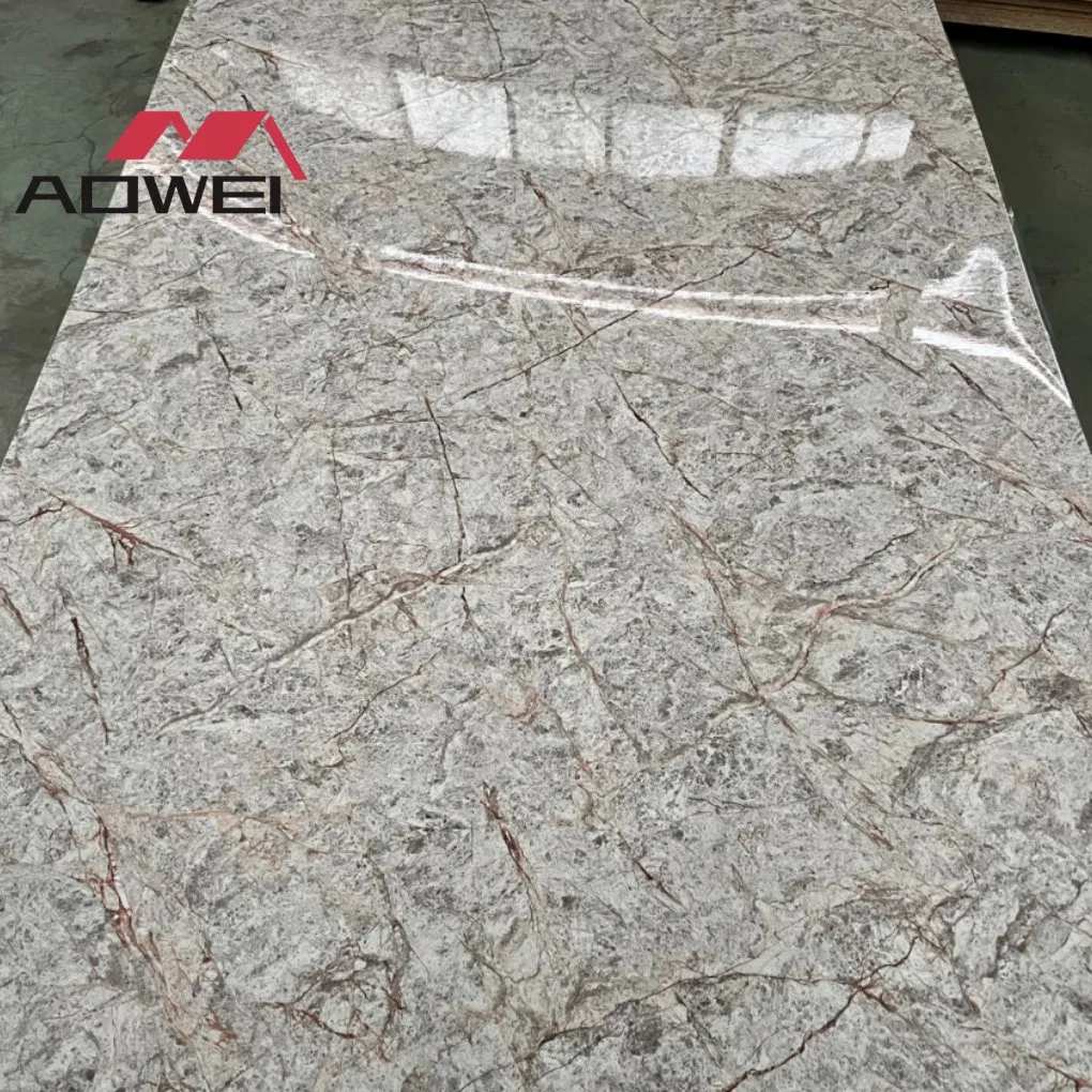 Elegant 3D Stone Vein PVC Marble Panel for Easy Installation