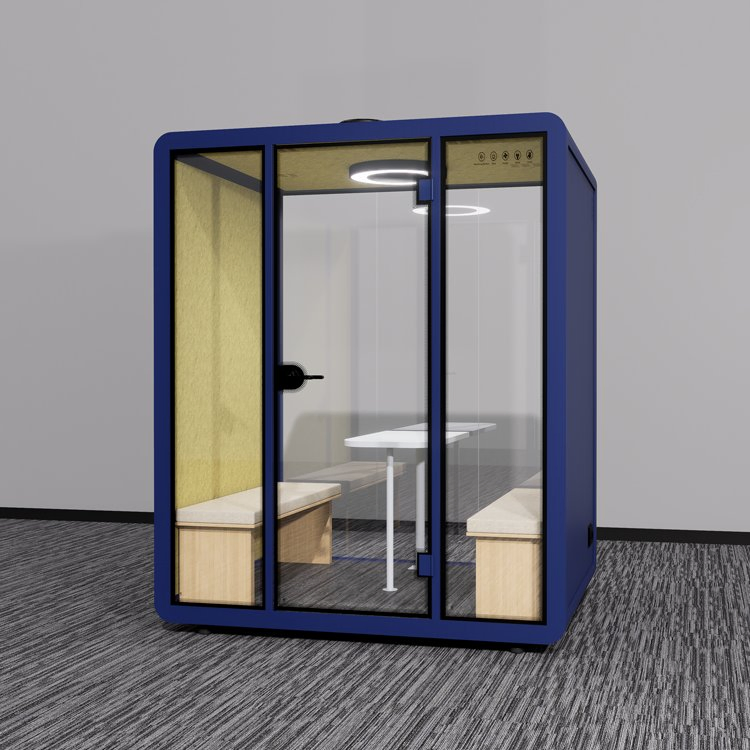 Student-Friendly Soundproof Discussion Room with Fresh Air Systems and Lighting for School Activity Zone