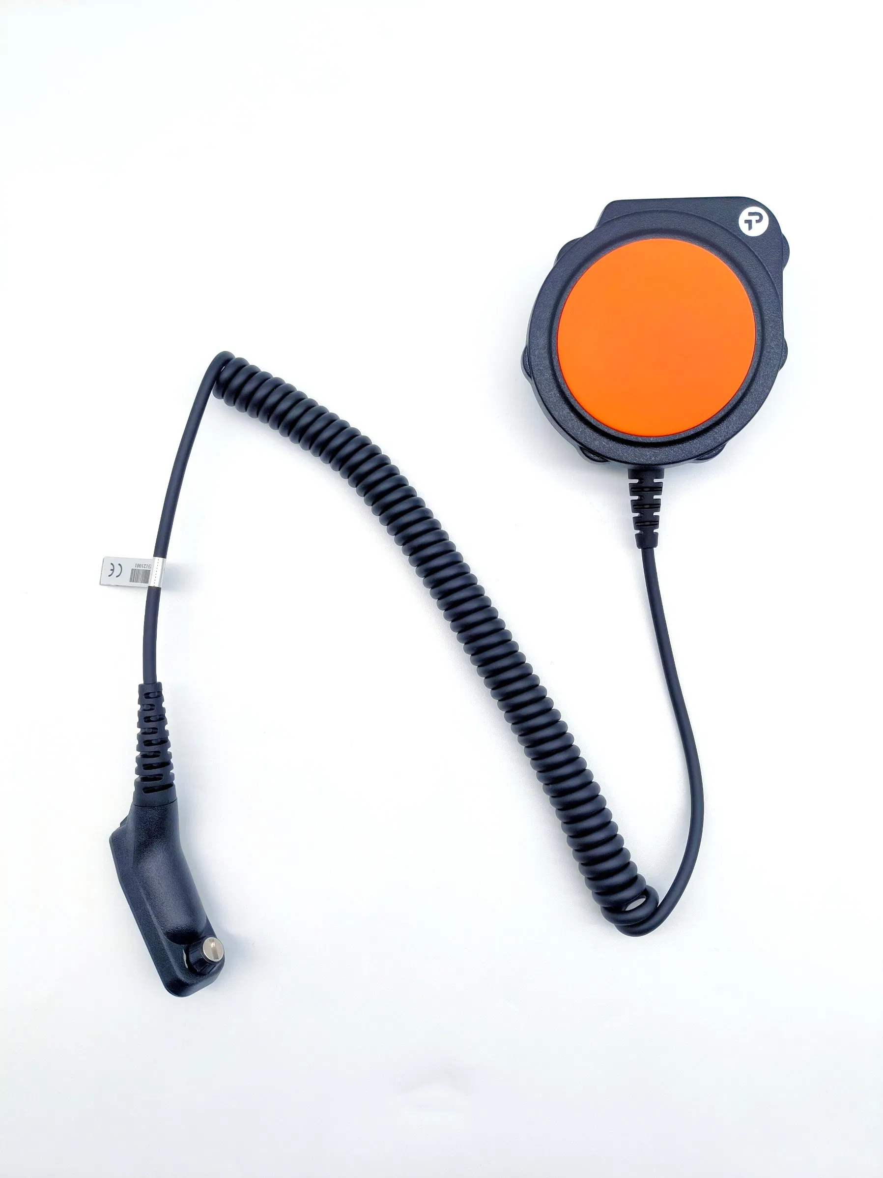 Orange Large Push-to-Talk Ptt Button Mega X1 with Quick-Released Coil Cable for Fire Fighter