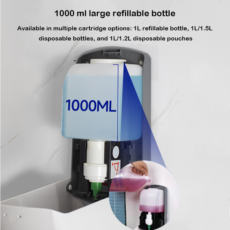 Дозатор для мыла ручной, 1-1.5 л, сменный картридж