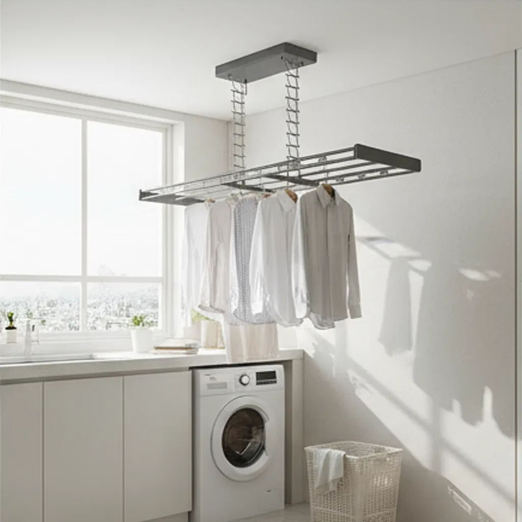 Wall-Mounted Foldable Clothes Drying Rack for Space Saving