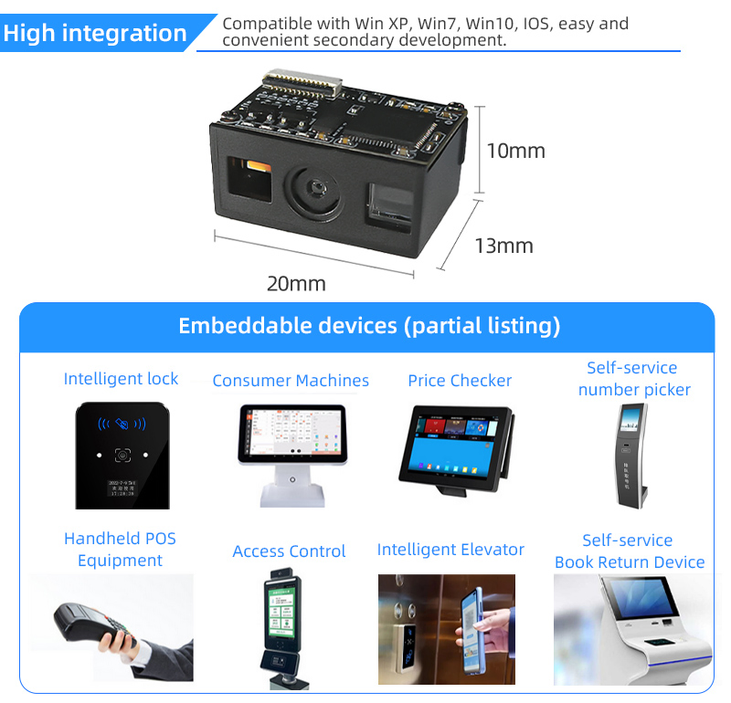 XT750M 2026 New 2D Mini Engine Barcode Module Scanner Manufacturer