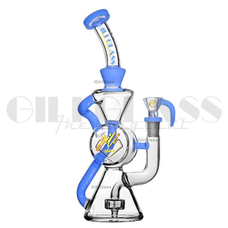 Gili-955 Giliglass 12 Inches Glass Water Pipe for Smoking DAB Rig Glass Recycler Wholesale