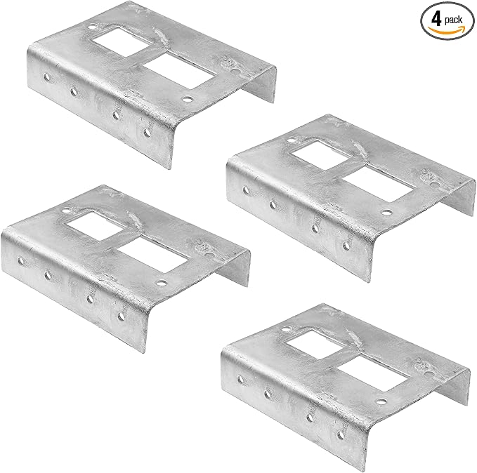 4 PCS Heavy Duty Galvanized Iron Fence Post Connector Set