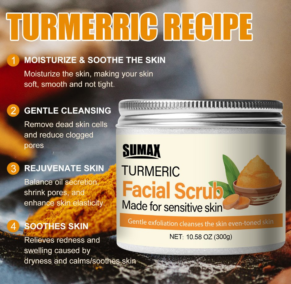 100% Pure Natural Body, Whitening Gently Exfoliating Smoother Exfoliante Watermelon Aloe Vara Tee Treoil Tumeric Body Face Scrub 300g