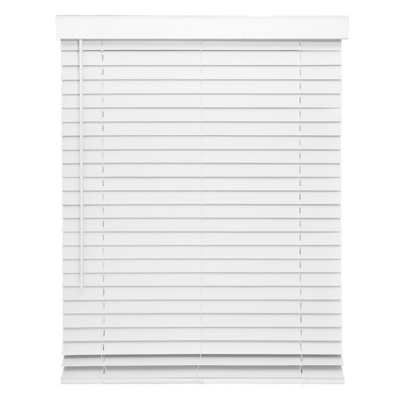 Cordless 2 Inch PVC Faux Wood Blinds with Customized Valance