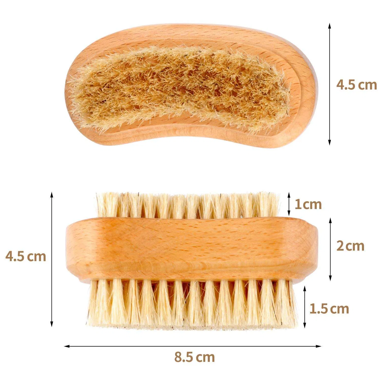 Wholesale Natural Dual Bristle Wood Cleaning Brush Bamboo Beauty Fingernail Scrubber Softl Dust Brushes