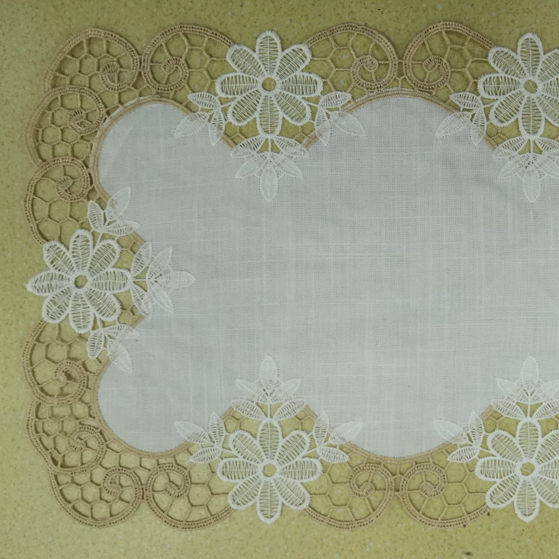 European-Style Printed Flower Lace Napkin Plastic Tea and Dinner Party Napkin with Embroidery for Weddings and Decorations