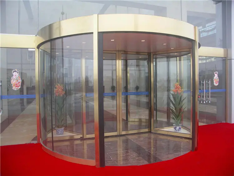 Two Wings Automatic Revolving and Sliding Function Door, Security Door