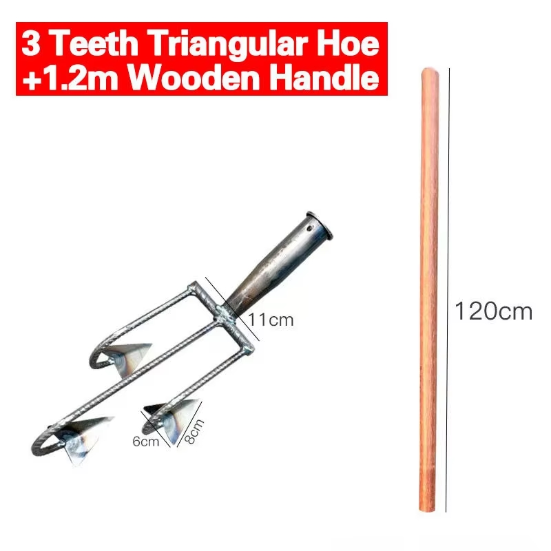 Multifunctional Agricultural Hoe 3-Tine 5-Tine Rake for Turning Loosening Soil Reclaiming Land