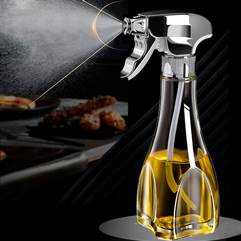 New Kitchen Glass Flavor Bottle Outdoor BBQ Press 240ml Spray Oil Bottle