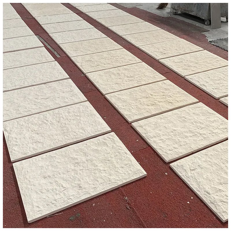 Beige Limestone Split Villa Exterior Wall Tiles