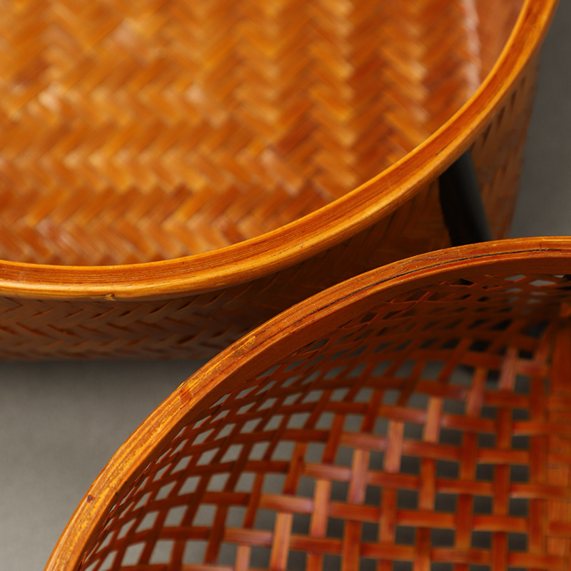 Плетеная корзина для чайного набора из бамбука