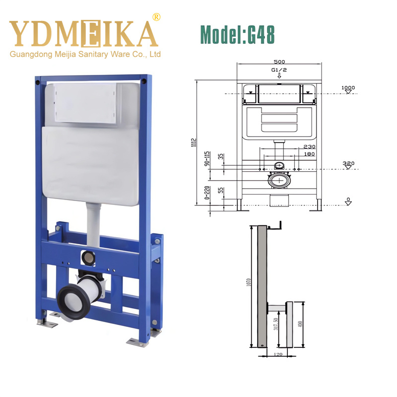 Sanitary Ware in Wall Hidden Toilet Water Tank Wall Hung Mounted Toilets HDPE Concealed Dual Flush Cistern