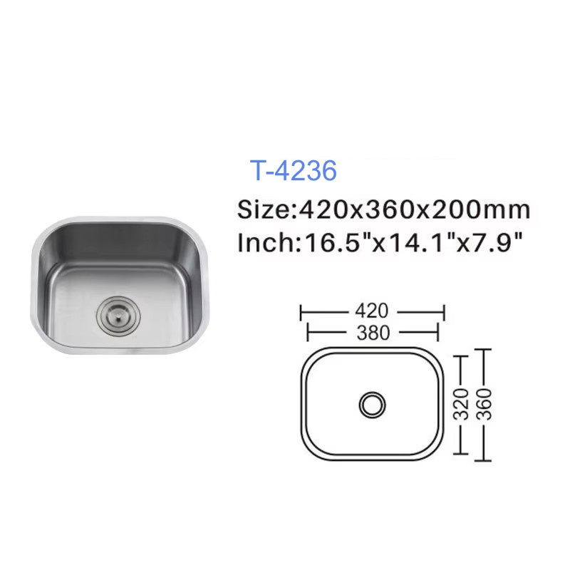 Custom Under Mount Stainless Steel Sink Single Bowl Wash Vegetable Sink Hotel Kitchen Sink