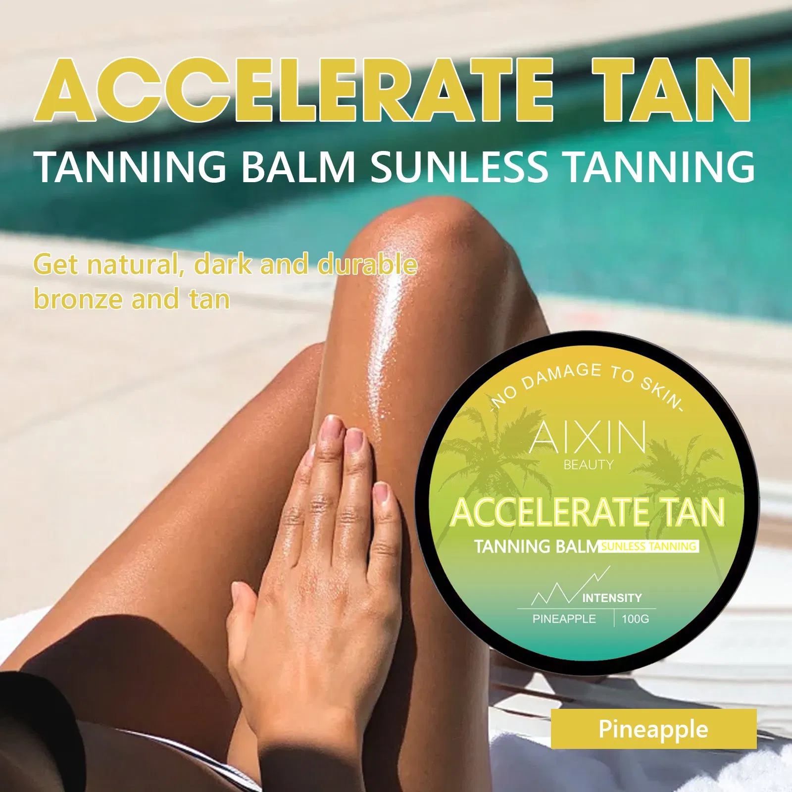 Beauty Skin Care Product Accelerate Tan Dark Sunbed Pineapple Tanning Cream Cosmetics