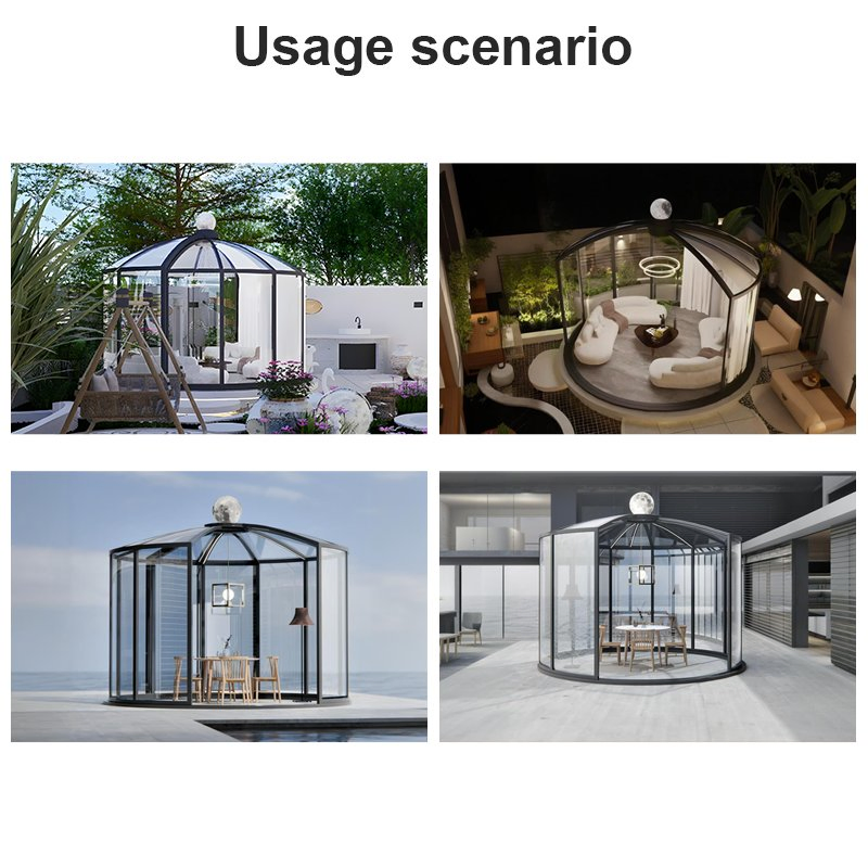 Durable Aluminum Outdoor Prefabricated Restaurant Transparent PC Board Design Clear Restaurant