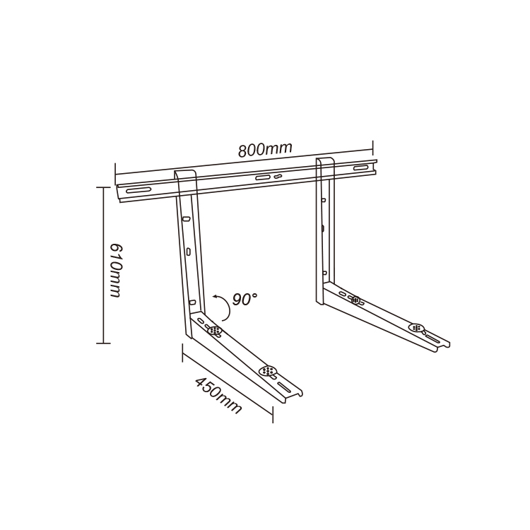 High Quality Outdoor AC Bracket Wall Mount Air Conditioner Bracket with Reinforcing Crossbar/