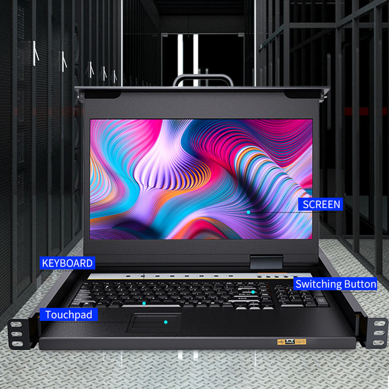 8-портовый KVM-коммутатор 1U с HDMI и 17.3" дисплеем