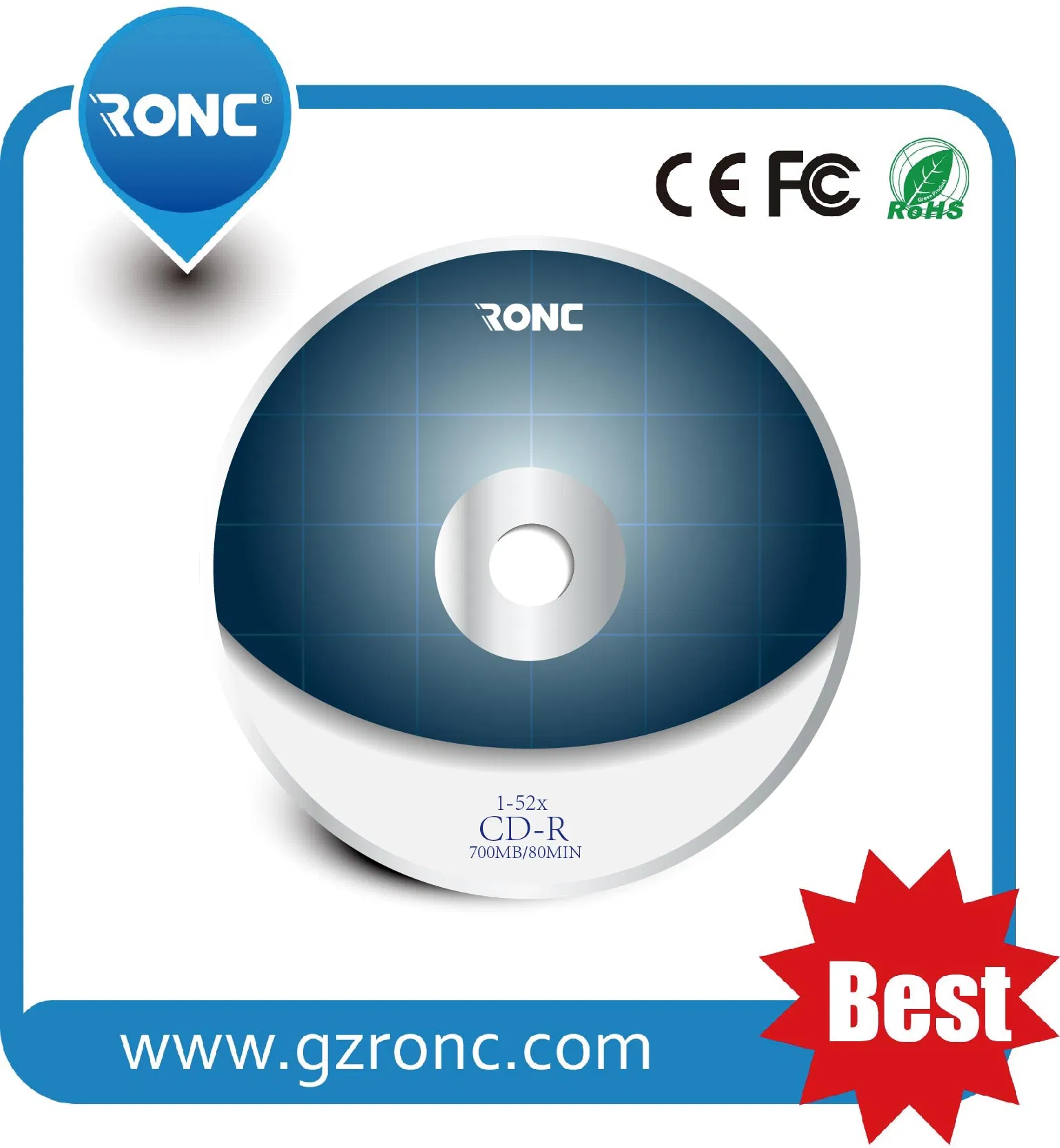Чистые CD-R диски 700MB, 52x, печать