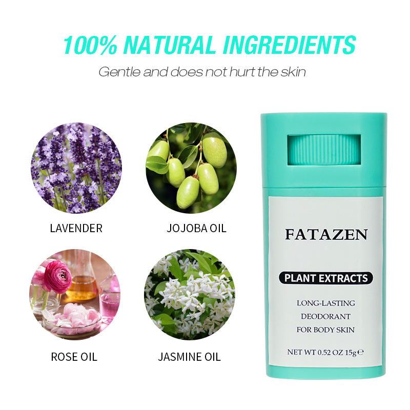 Fatazen OEM Herbal Deodorant Antiperspirant Stick Sweat Odor Balm Natural Plant Extracts Long Lasting Deodorant for Body Skin