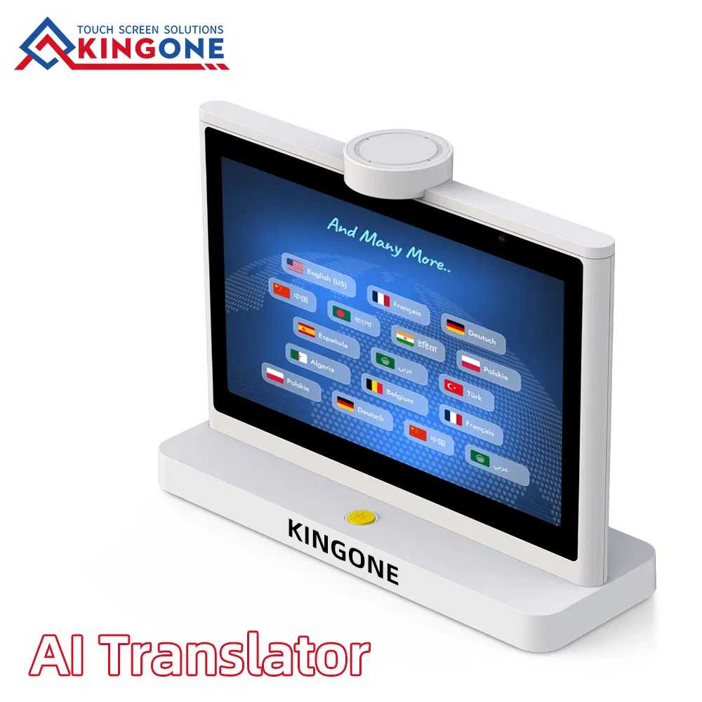 Supports 50 Languages 10 Inch Smart Ai Translator Dual Touch Screen Android Desktop Voice Translation System for Meetings Hotel