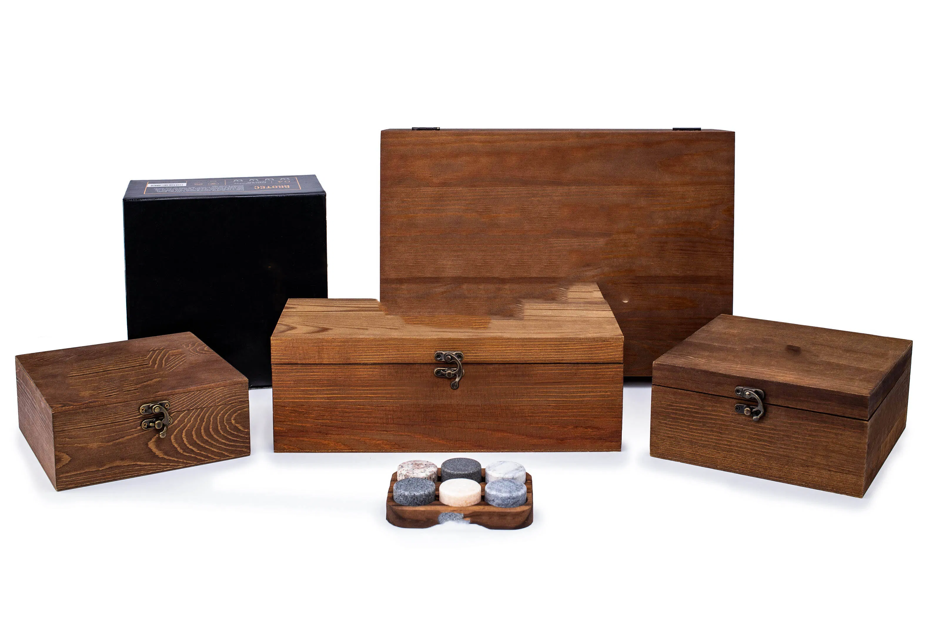 Premium Bar Accessories Gift Set Granite Whisky Decanter Crystal Whiskey Drinking Glasses Coasters & Ice Tongs-for Weddings