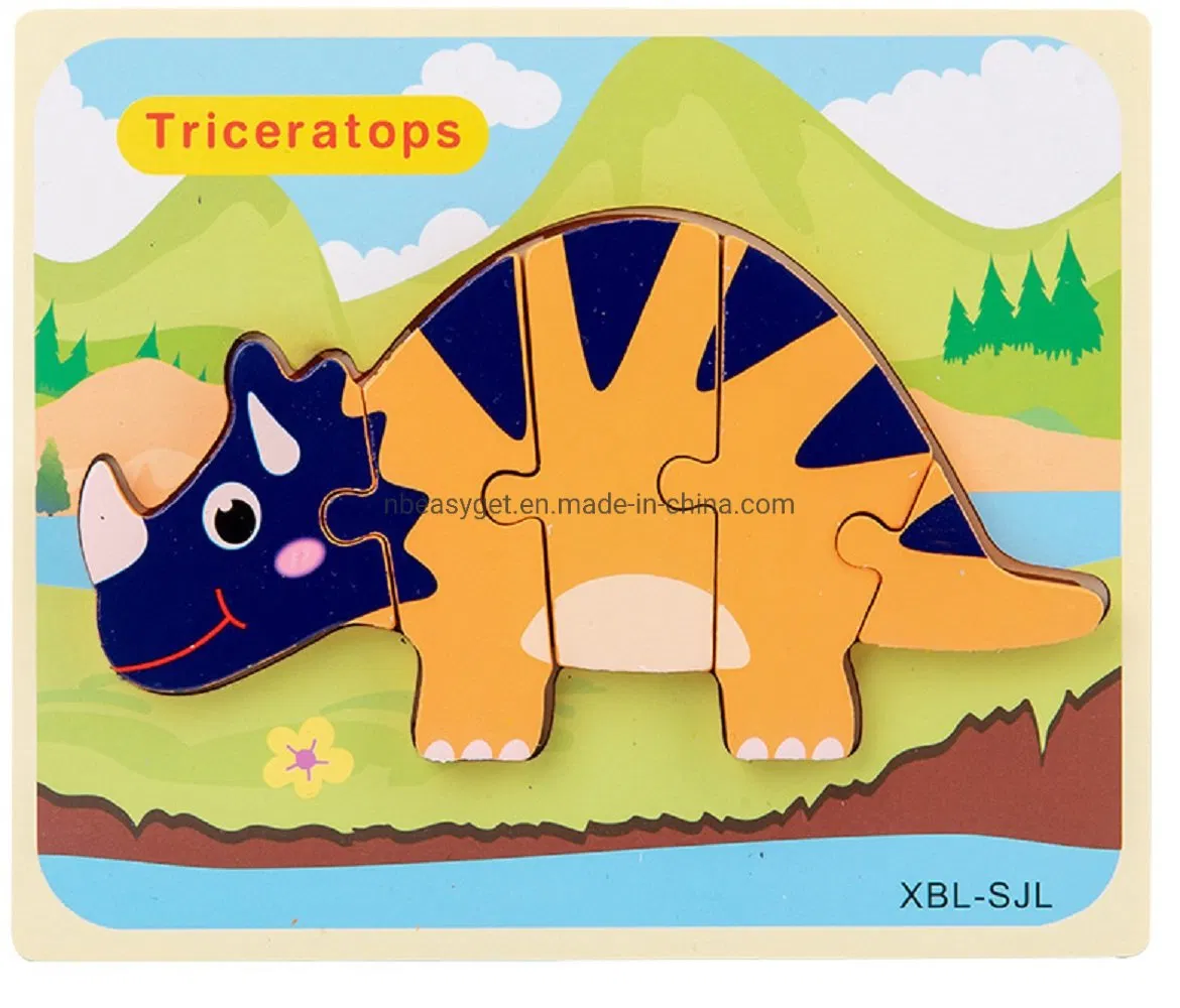 Kids Wooden Dinosaur Puzzle Baby Toddler Toy Educational Gift Esg17553