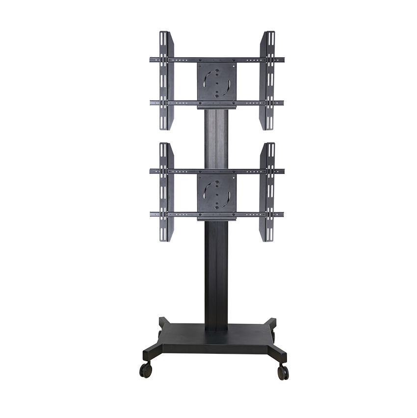 Rolling Dual TV Stnad Mount Mobile Cart Fits for 30-60 Inch Screen