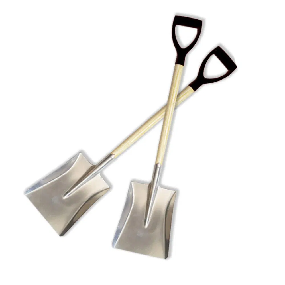 Hautine Aluminum Snow Square Shovel W/D Shaped Grip Wooden
