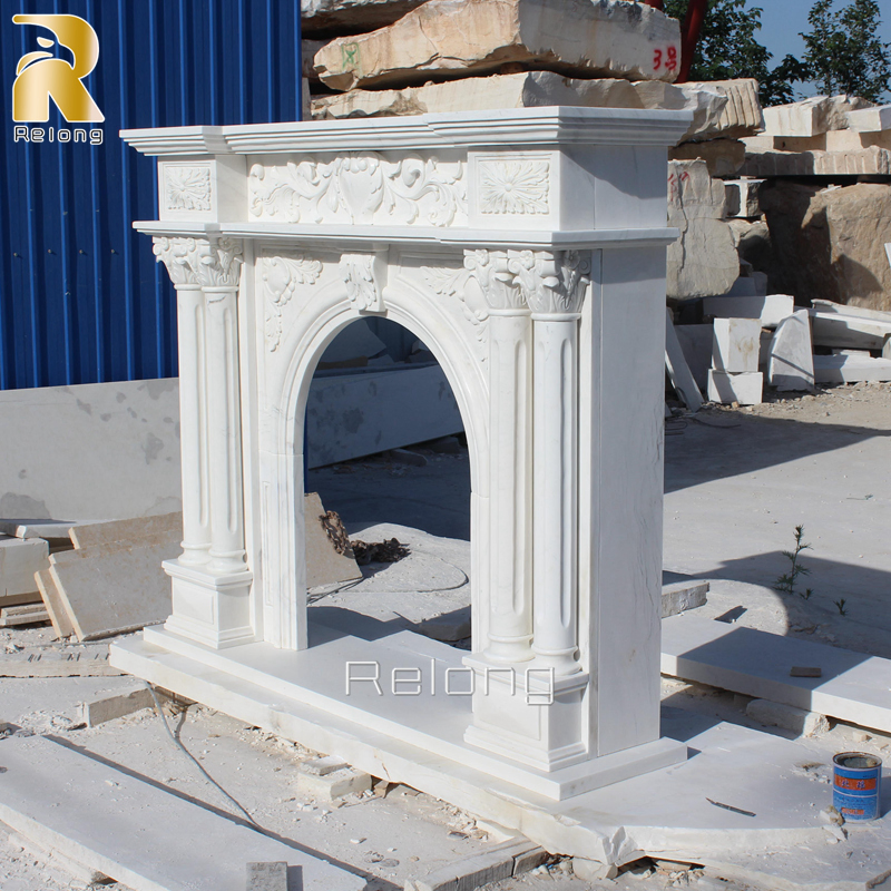 Wholesale Stone Carving Marble Fireplace Mantel for House Decoration