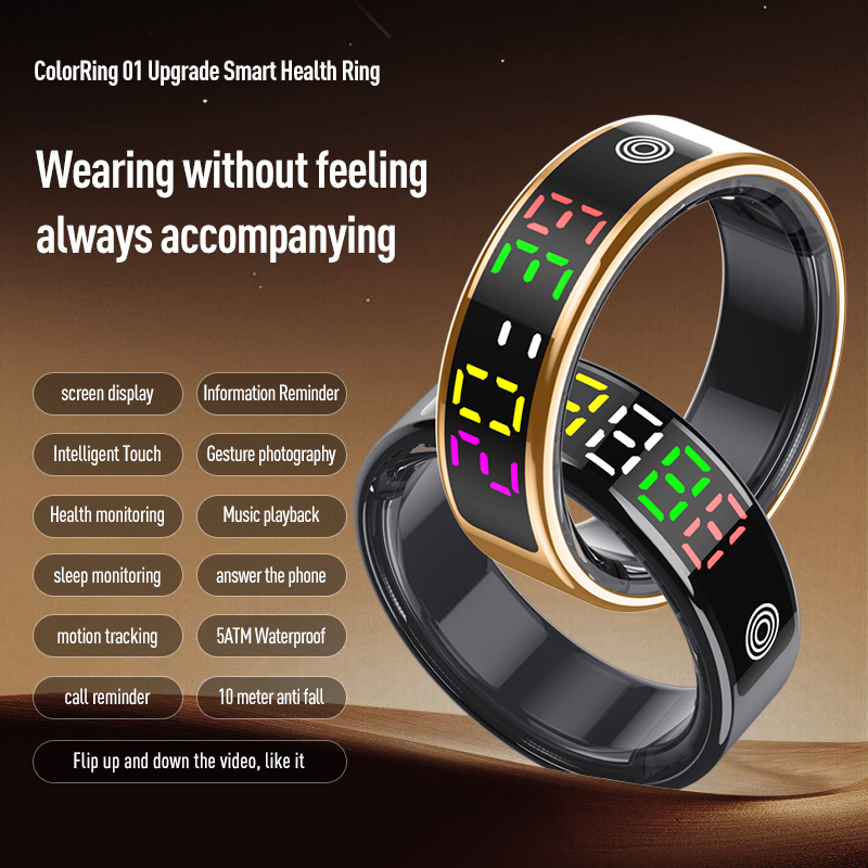 Умное кольцо с сенсорным экраном и отслеживанием здоровья