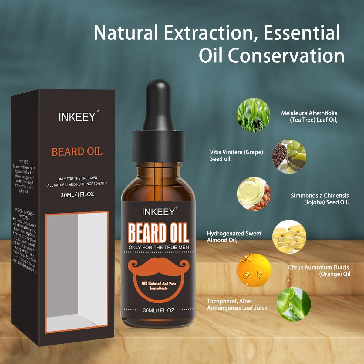Wholesale Customized Logo Private Label Hot Selling Beard Growth Oil for Men Professional Beard Oil
