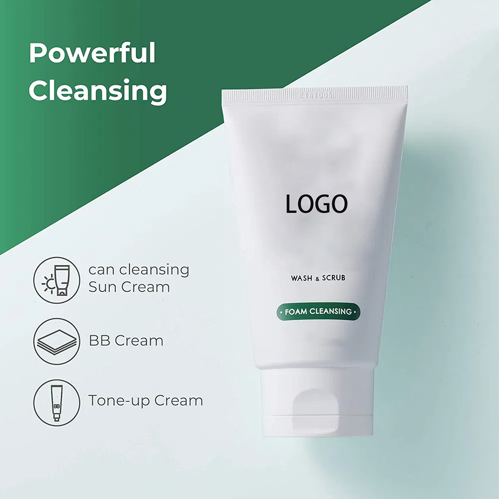 Private Label Custom Logo Organic Natural Vegan Facial Blackhead Remove Anti Acne Private Label Face Wash Cleanser for Men