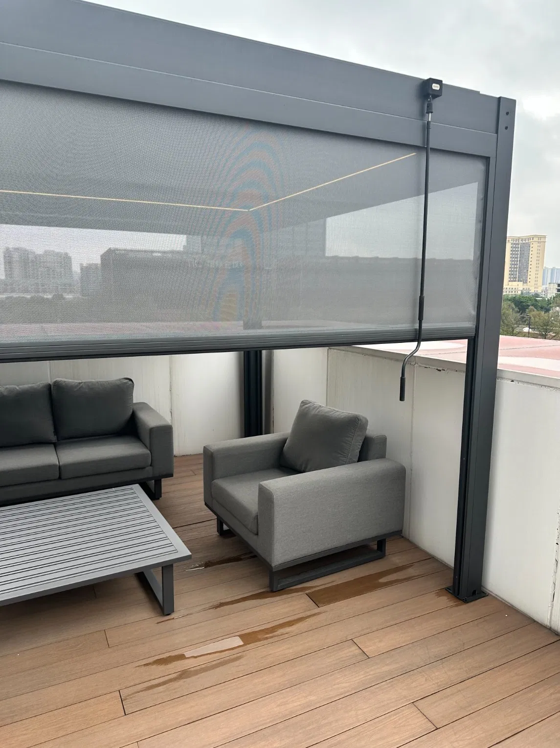 3X4 Pergola Easily Assembled Opening Roof Motorised Gazebo Louver with LED Lights