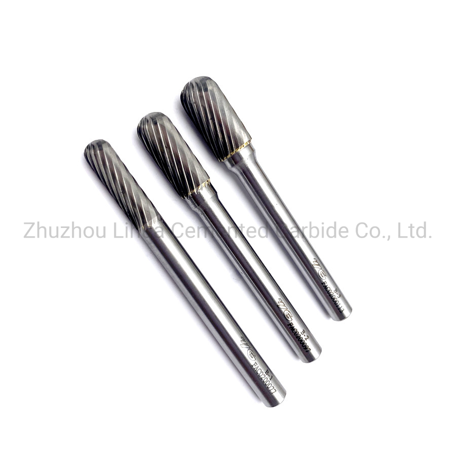 Carbide Burrs with Single Cutter C0616m06, C Shape, Cylindrical Ball Nose Burrs