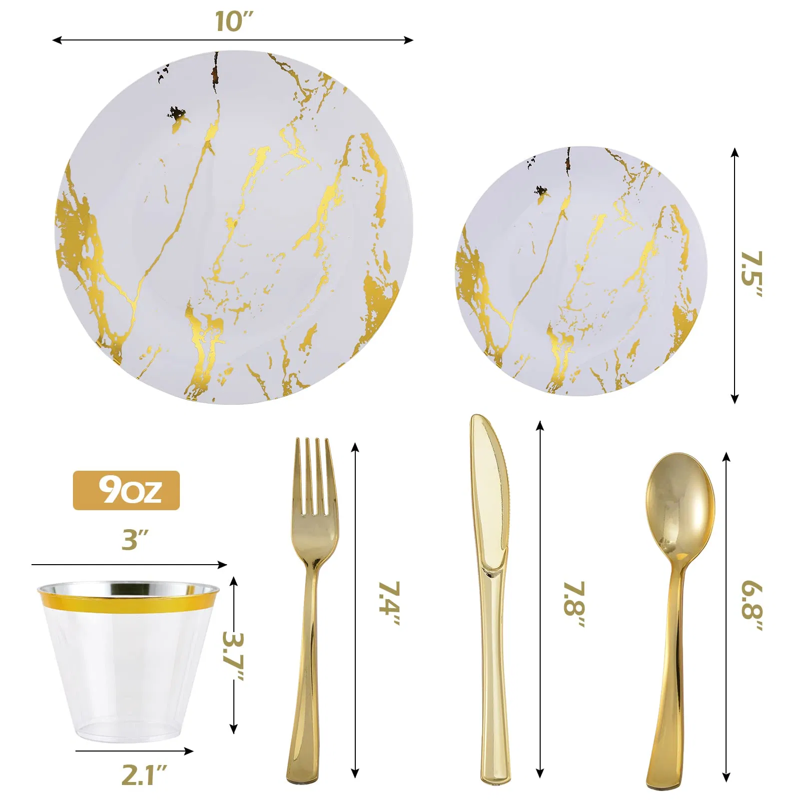 Premium Wholesale Disposable Dinnerware Plastic Marble Plastic Plates