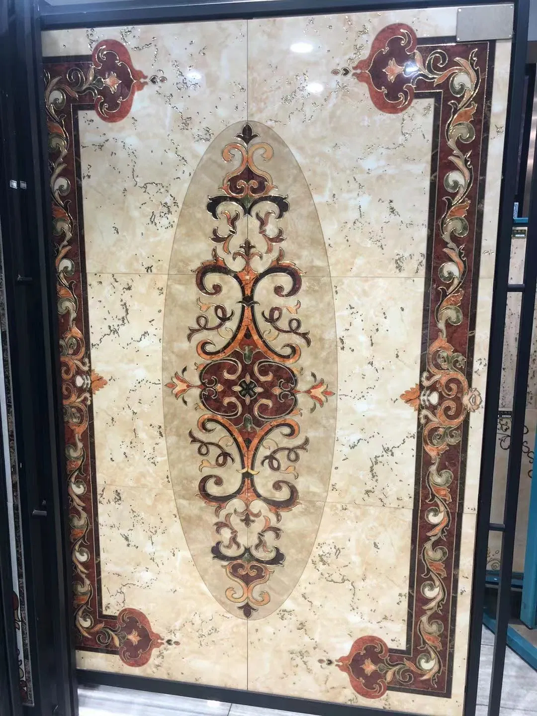 1200 X 1800 mm Foshan Decoration Large Size Carpet Design Polished Ceramic Glazed Floor Tile