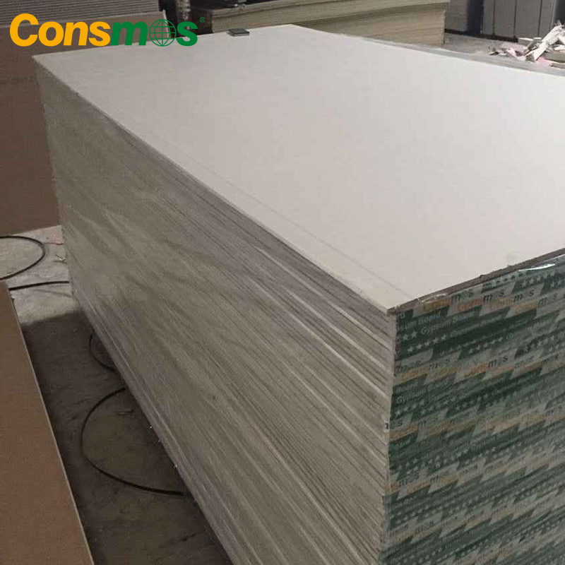 Consmos 9mm 12mm Fireproof and Waterproof Plasterboard Gypsum Board for ceiling and Construction