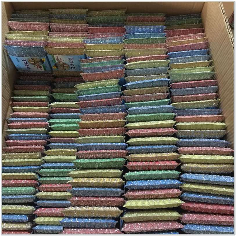 Scrub Cleaning Sponges/Dual Sided Scouring Pad and Sponge/Reusable Kitchen Scrubbing Sponges for Dishes