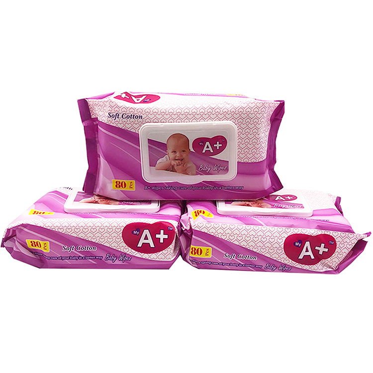 OEM 80PCS Skincare Cleaning Baby Wet Wipes for Month and Hand