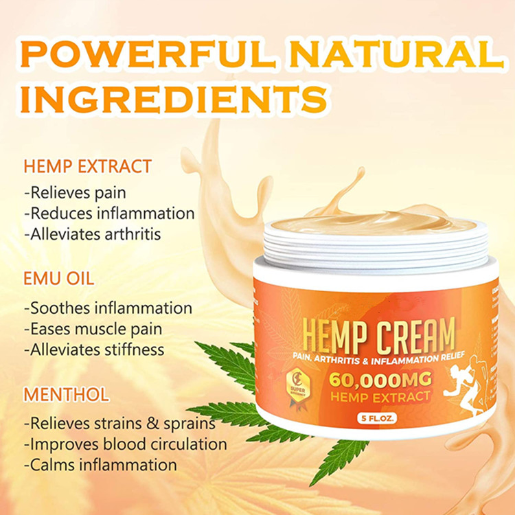 OEM Premium Natural Hemp Extract Cream for Body Muscle Pain