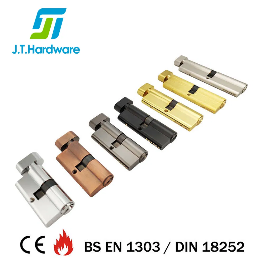 Modern CE Fire Rated Wood Door Hardware Euro 12 Pins Solid Brass Double Keys Cylinder Security Anti-Drill Door Lock Cylinders