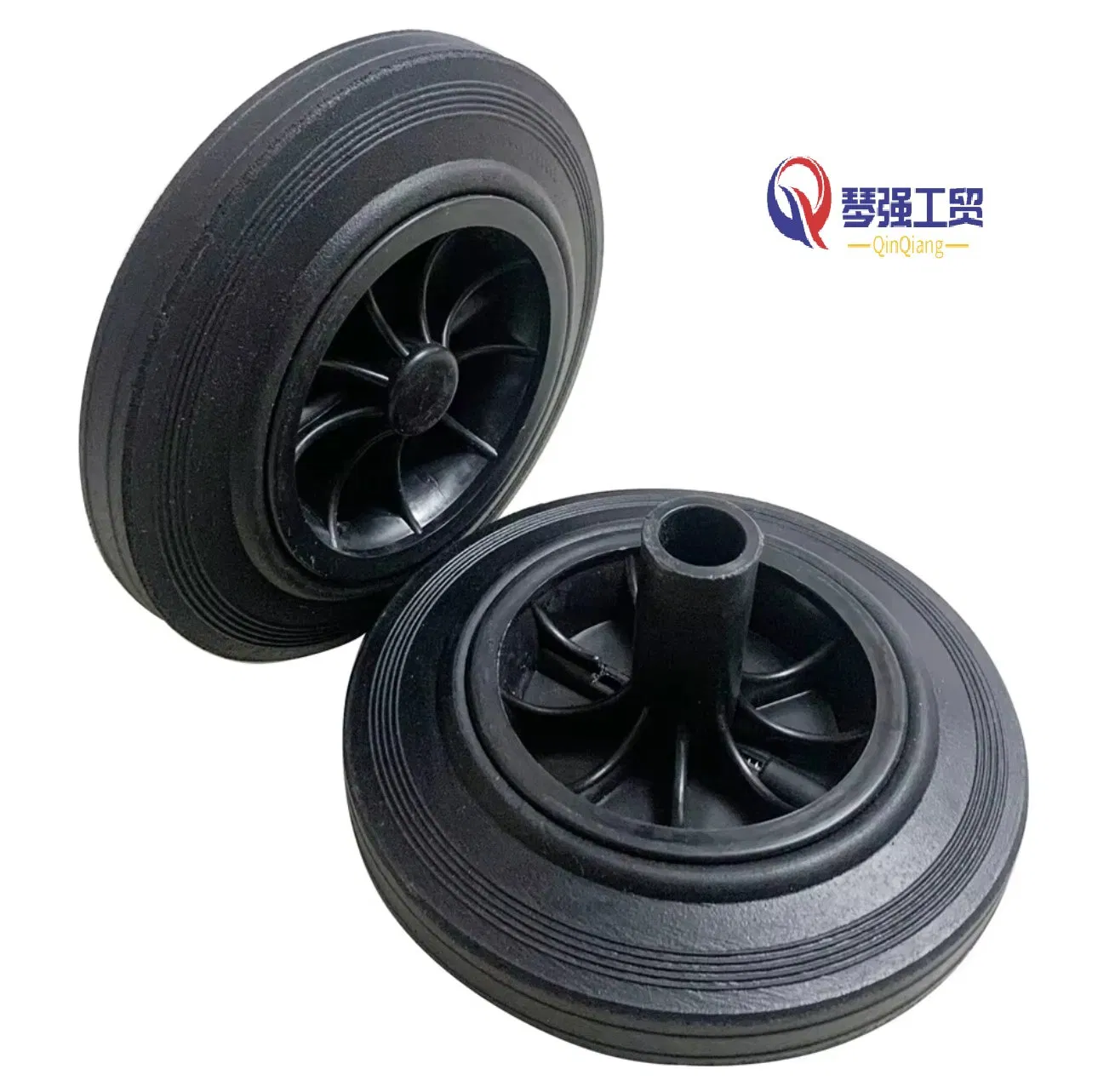 Durable 8-Inch Solid Rubber Trash Can Wheels and Axles