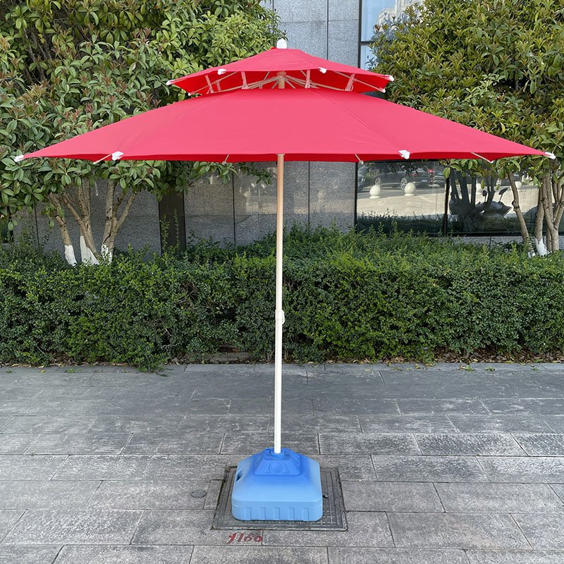 Cantilevered Double-Tiered Sun Umbrella Banana Umbrella