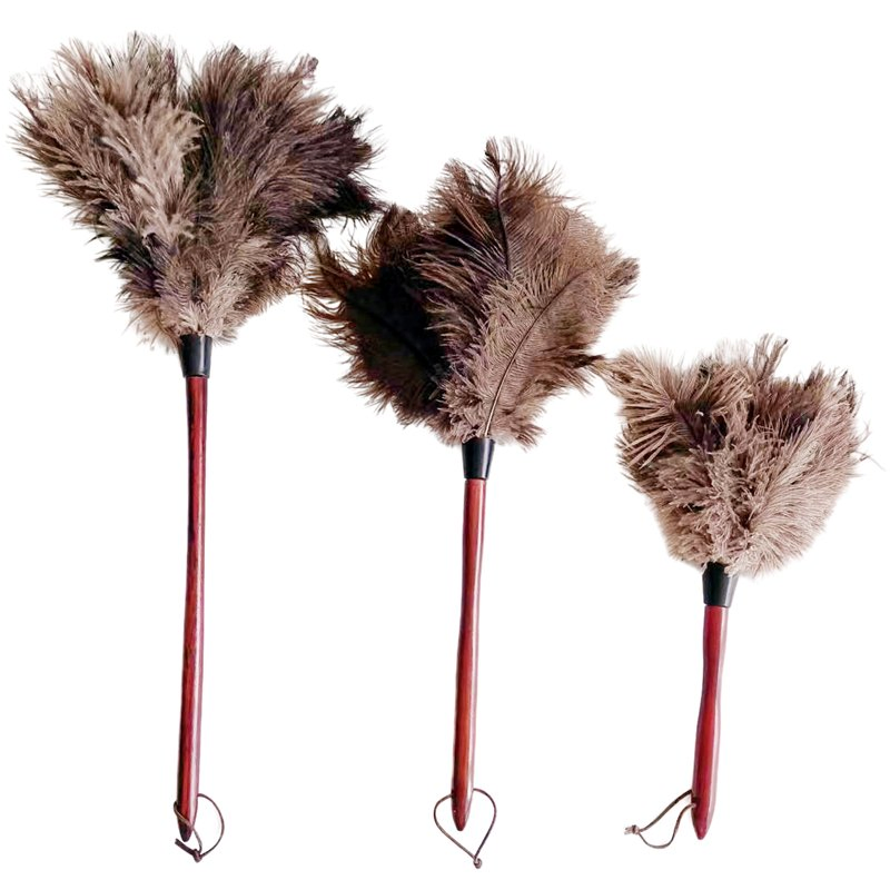 Promotional Factory Wholesale Price Durable Wooden Handle Natural Colored Feather Cleaning Duster