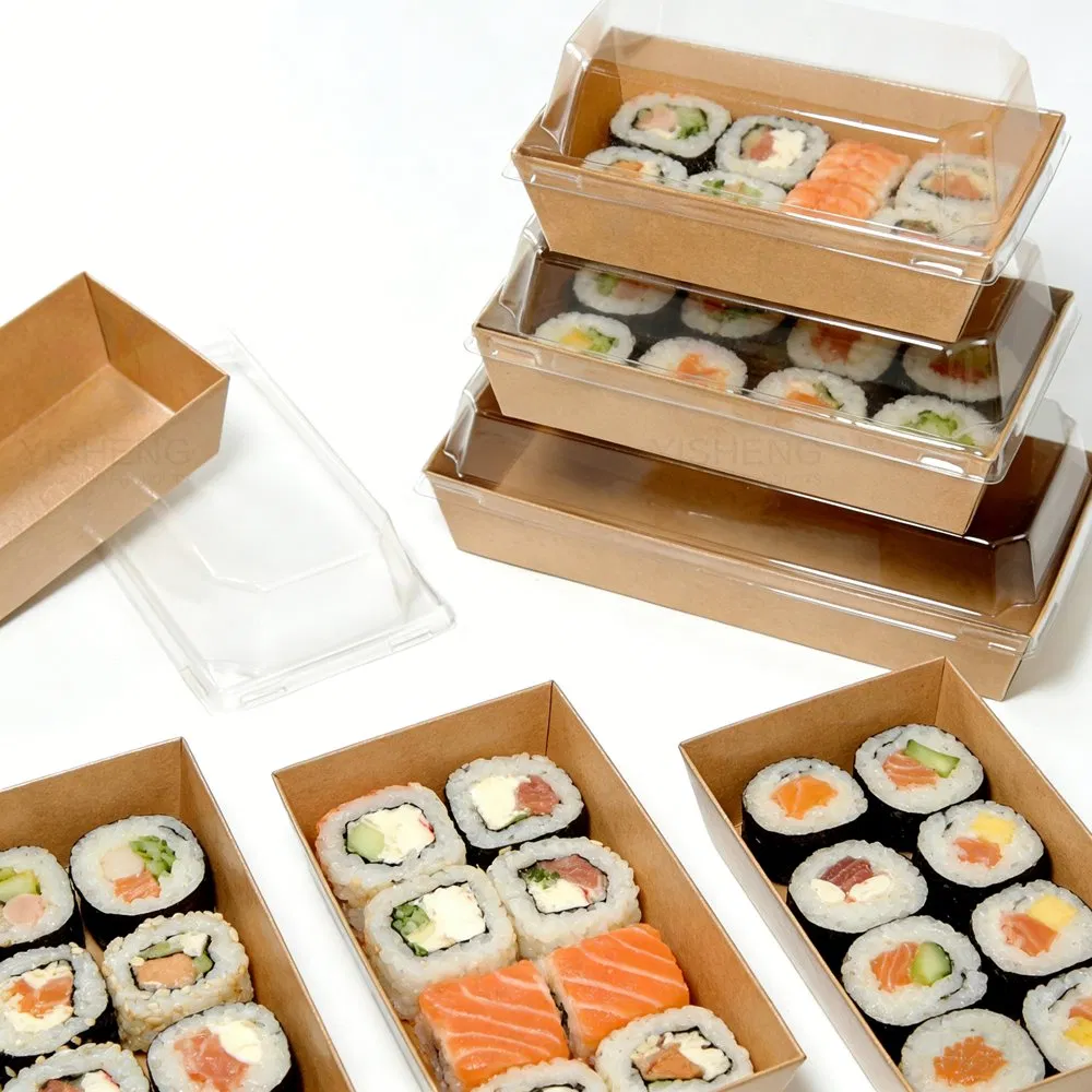 High-Quality Custom Takeout Disposable Food Grade Sushi Charcuterie Packaging Paper Box with Logo
